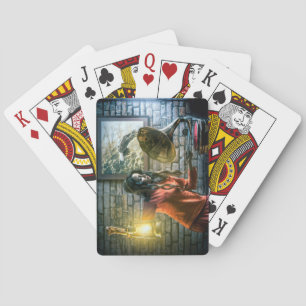 Spirituelle Frau und ihre Musik Spielkarten