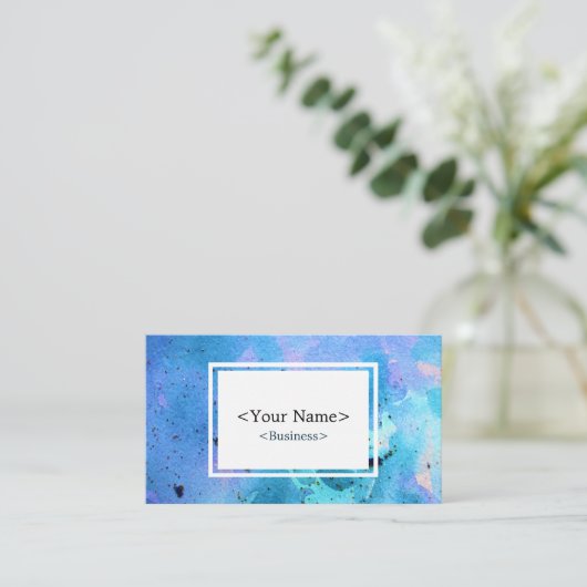 Spirituelle Galaxy Blue Business Card Visitenkarte (Stehend Vorderseite)