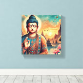 Spirituelle Gautam Buddha-Kunstwerk Leinwanddruck (Insitu (Holzboden))