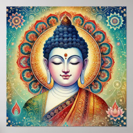 Spirituelle Gautam Buddha Kunstwerk Poster