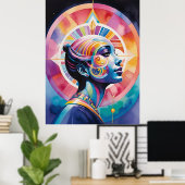 Spirituelle Goddess Soul Travel Rainbow Aura Woman Poster (Heimbüro)