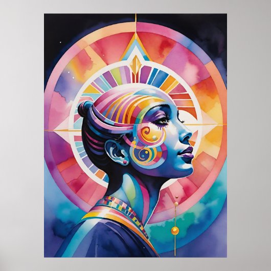 Spirituelle Goddess Soul Travel Rainbow Aura Woman Poster (Vorne)