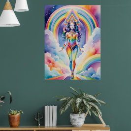 Spirituelle Goddess Soul Travel Rainbow Aura Woman Poster