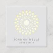 Spirituelle Gold Lotus Mandala Square Business Car Quadratische Visitenkarte (Vorderseite)