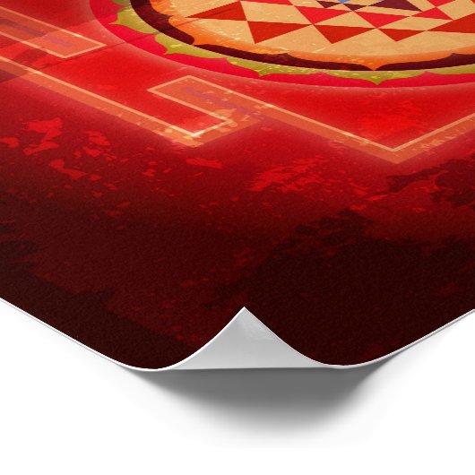 Spirituelle Grunge Shree Yantra Poster (Ecke)