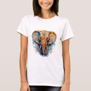 Spirituelle Harmonie: Der farbenfrohe Elefantenged T-Shirt