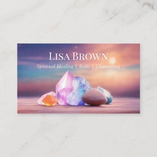 Spirituelle Heilsteine Reiki Channeling Visitenkarte (Vorderseite)