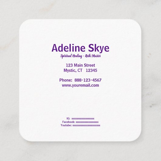 Spirituelle Heilung Quadratische Visitenkarte (Rückseite)