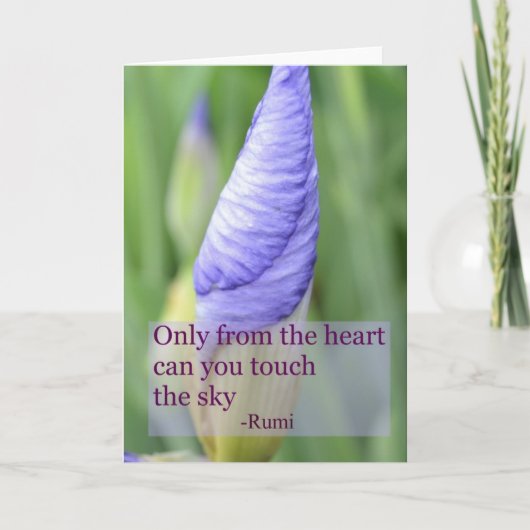 Spirituelle Iris Inspiration Rumi Quote Card Karte (Vorderseite)