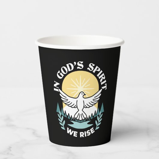 Spirituelle Kraft in Gott - Christlich Pappbecher (Rückseite)