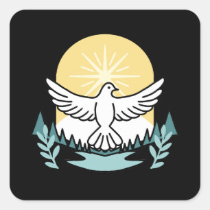 Spirituelle Kraft in Gott - Christlich Quadratischer Aufkleber