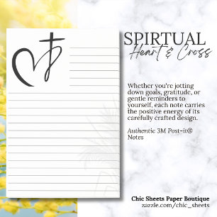 Spirituelle Kreuz- und Herz-linierte 3M Post-it® N Post-it Klebezettel