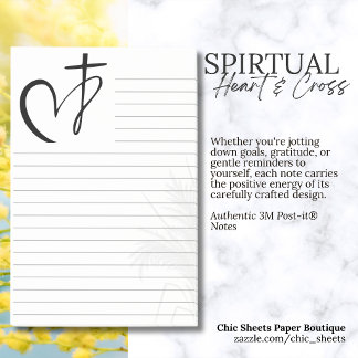 Spirituelle Kreuz- und Herz-linierte 3M Post-it® N Post-it Klebezettel