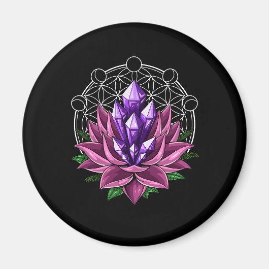 Spirituelle Kristalle Lotus Magnet (Vorne)