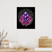 Spirituelle Kristalle Lotus Poster (Küche)