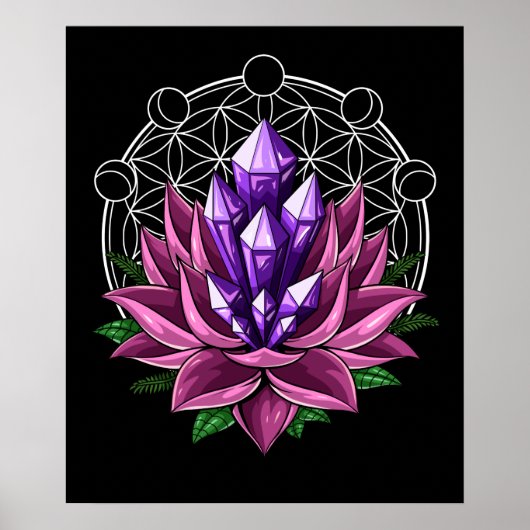 Spirituelle Kristalle Lotus Poster (Vorne)
