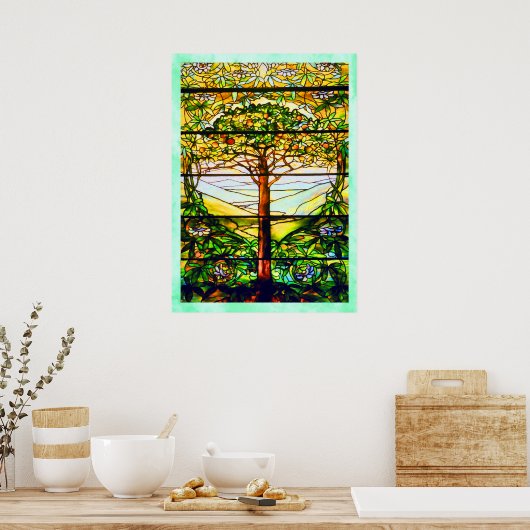 Spirituelle Landschaftliche Landschaft Tiffany Win Poster (Küche)