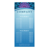 Spirituelle Lila Blume Mandala Preisliste Werbekarte (Vorne)