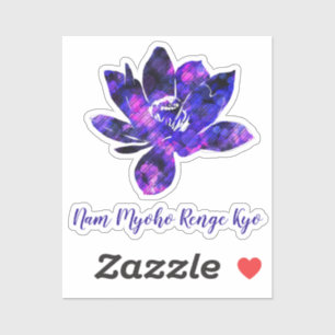 Spirituelle Lila Lotus Blume Nam Myoho... Aufklebe Aufkleber