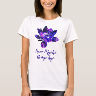 Spirituelle Lila Lotus Blume Nam Myoho Renge Kyo T-Shirt