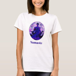 Spirituelle Lila Sitting Yoga Pose Namaste T - Shi T-Shirt