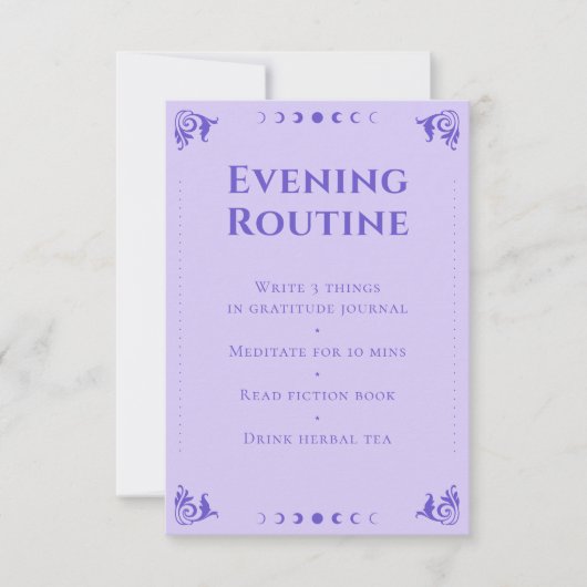 Spirituelle Lila Tarot Abend Routinekarte Einladung (Vorderseite)