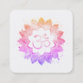 *~* Spirituelle Lotus Blume Mandala Om Om Symbol Quadratische Visitenkarte (Vorderseite)