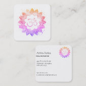 *~* Spirituelle Lotus Blume Mandala Om Om Symbol Quadratische Visitenkarte (Vorne/Hinten)