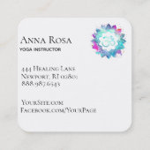 *~* Spirituelle Lotus Blume Mandala Om Om Symbol Quadratische Visitenkarte (Rückseite)