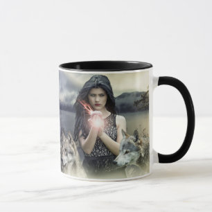 Spirituelle magische Frau & Wölfe Zitat Tasse