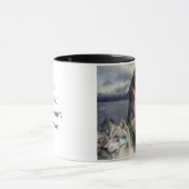 Spirituelle magische Frau & Wölfe Zitat Tasse (Zentrum)