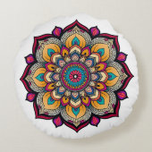 Spirituelle Mandala Aartwork Rundes Kissen (Rückseite)