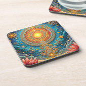 Spirituelle Mandala Art Getränkeuntersetzer (Linke Seite)