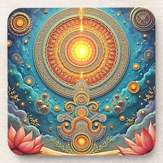 Spirituelle Mandala Art Getränkeuntersetzer (Vorderseite)