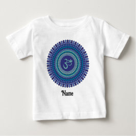 Spirituelle Mandala Om Lila Aqua Blau individuell Baby T-shirt
