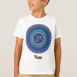 Spirituelle Mandala Om Lila Aqua Blau individuell T-Shirt