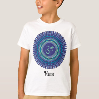 Spirituelle Mandala Om Lila Aqua Blau individuell T-Shirt