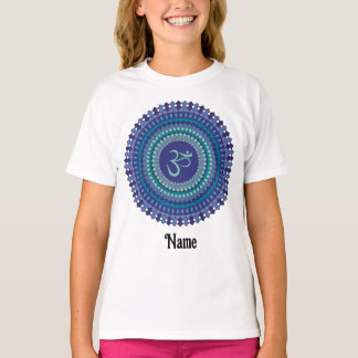 Spirituelle Mandala Om Lila Aqua Blau individuell T-Shirt