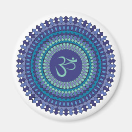Spirituelle Mandala Om Lila Aqua Magnet