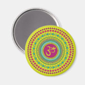 Spirituelle Mandala Om Symbol Rosa grüne Geometrie Magnet (Vorderseite/Rückseite)