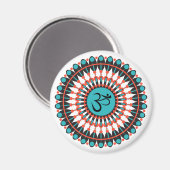 Spirituelle Mandala Om Symbol Türkis Geometrisch Magnet (Vorderseite/Rückseite)