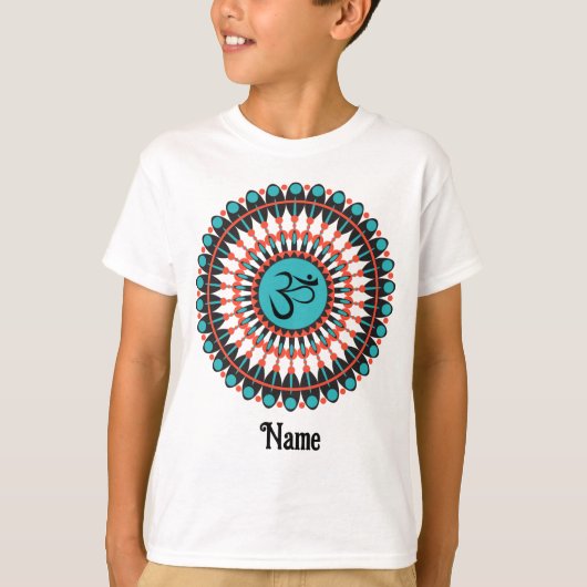 Spirituelle Mandala Om Symbol Türkis individuell a T-Shirt (Vorderseite)