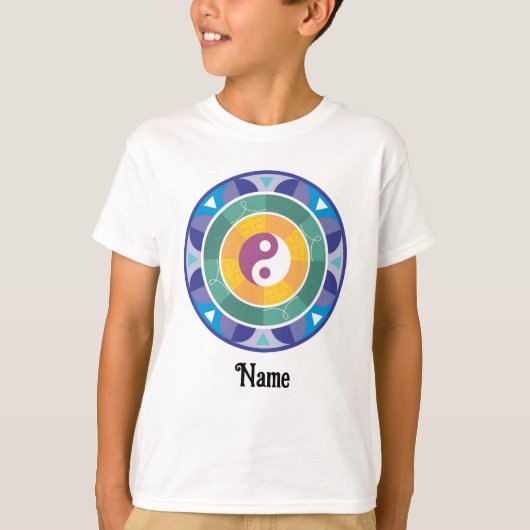 Spirituelle Mandala-Regenbogenfarbe Chinesisch ang T-Shirt (Vorderseite)