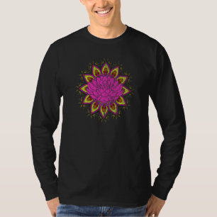 Spirituelle Mandala-Yoga-Lotusblume Blüten Farbgeb T-Shirt