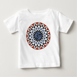 Spirituelle Mandala Yoga Om Blue Rust Kaleidoscope Baby T-shirt