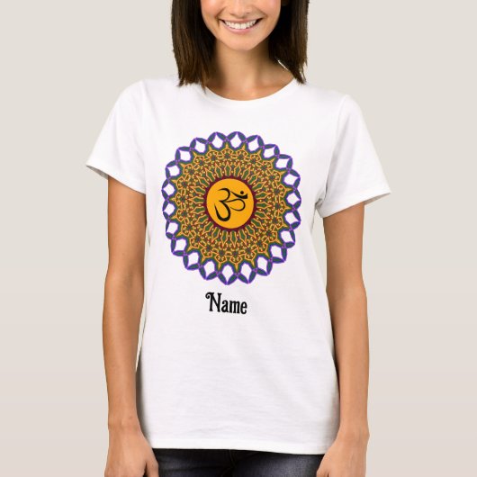 Spirituelle Mandala Yoga Om Peacock individuell an T-Shirt (Vorderseite)