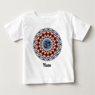 Spirituelle Mandala Yoga Om Rust Blau individuell Baby T-shirt