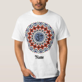 Spirituelle Mandala Yoga Om Rust Blau individuell  T-Shirt