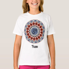 Spirituelle Mandala Yoga Om Rust Blau individuell  T-Shirt
