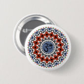 Spirituelle Mandala Yoga Om Rust Blue Kaleidoskop Button (Vorne & Hinten)